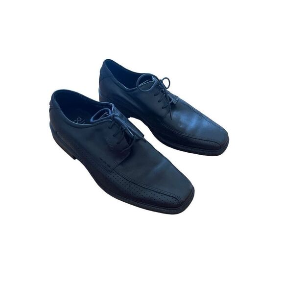 Ecco Mens Black Square Toe Leather Lace Up Oxford Career Dress Shoes Size 42 - Picture 4 of 8